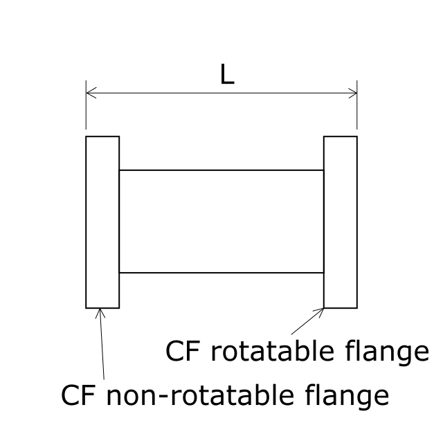 40 CF (2.75'' ConFlat Flange) ultra high vacuum (UHV) selectable length full nipple